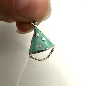 NEW Tiffany & Co Birthday Party Hat charm pendant blue enamel SS collector item